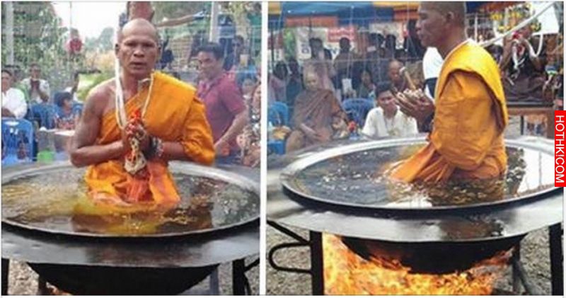 「泰國神僧」在高溫熱油中淡定打坐！原來只要一招就能輕鬆破解！ ...