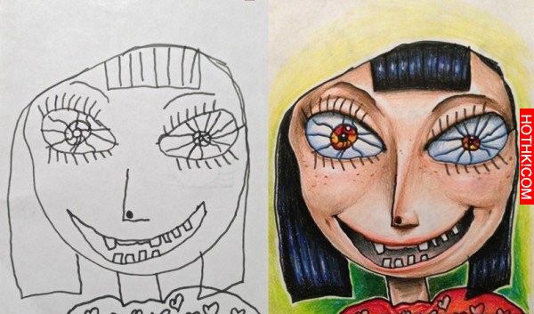 給爸爸出功課！女兒塗鴨，爸爸接力上色展神技！