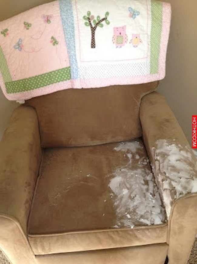 A mixture of baking soda and water helps to remove vomit stains. Rub over the area, let dry, and vacuum. 