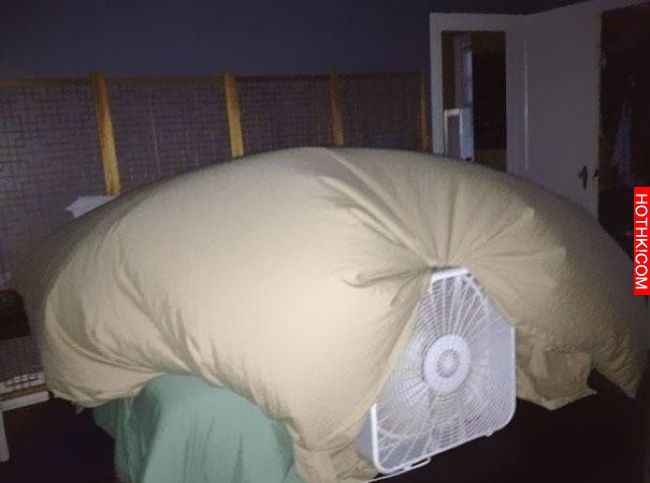 A box fan and a sheet makes the best fort.