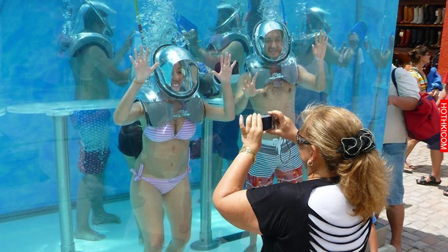 Clear Lounge has naturally attracted plenty of curious tourists. Anyone from age eight and up can try it out - even if you're not that great of a swimmer.