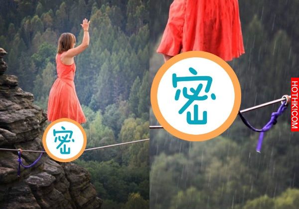 美國25歲女子高空鋼索已經嚇壞我了，想不到看到他的「腳」我整個人都軟了..... ...