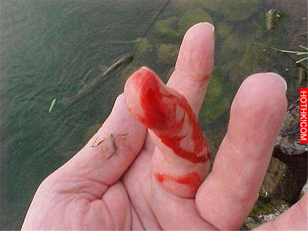 釣魚時水面下居然出現了一個巨大猙獰的笑臉，真面目實在太嚇人！