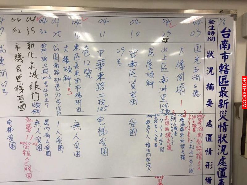 台南大樓倒塌，瓦斯味極濃！！非常危險！！請民眾切勿靠近！！它的位置在這裡！ ...